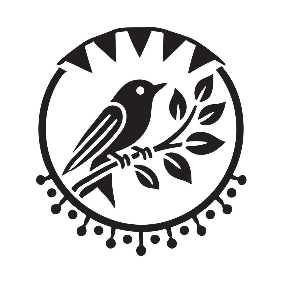 Indigo Bunting Silhouette Illustrations for Eco-Conscious Branding and Design vector