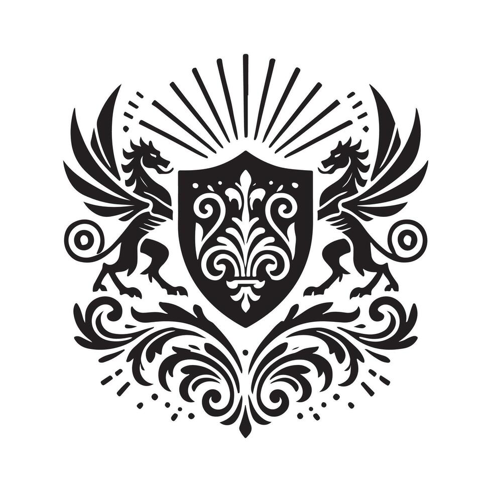 Download Heraldry Crest Silhouettes for Medieval and Historical Projects vector