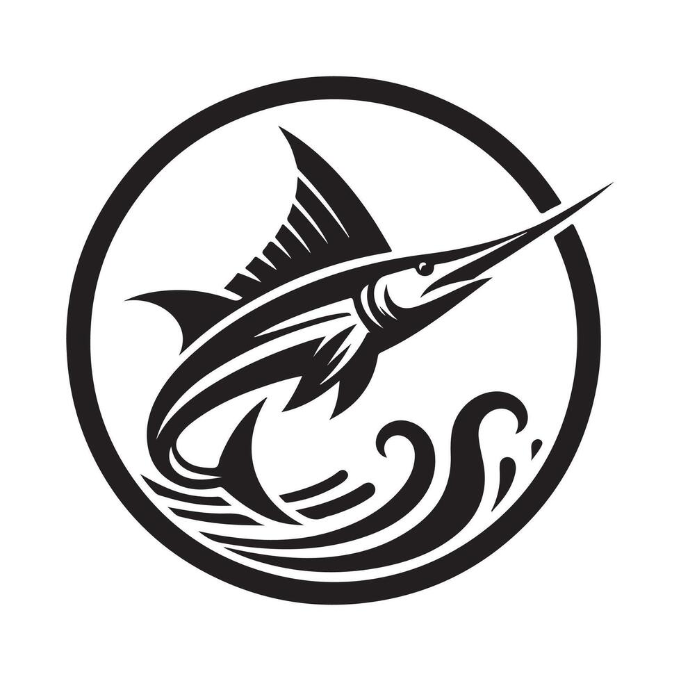 Download Swordfish Silhouette Illustrations for Custom T-shirt Designs vector