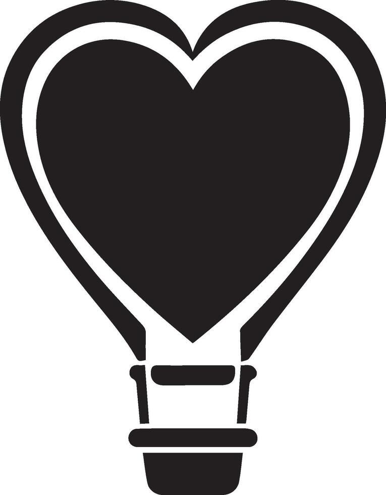 heart shaped light bulb vector
