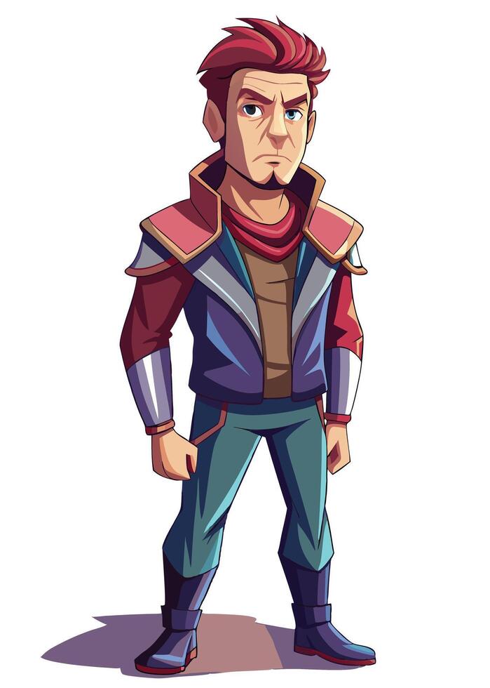 A cartoon character with red hair and blue eyes vector