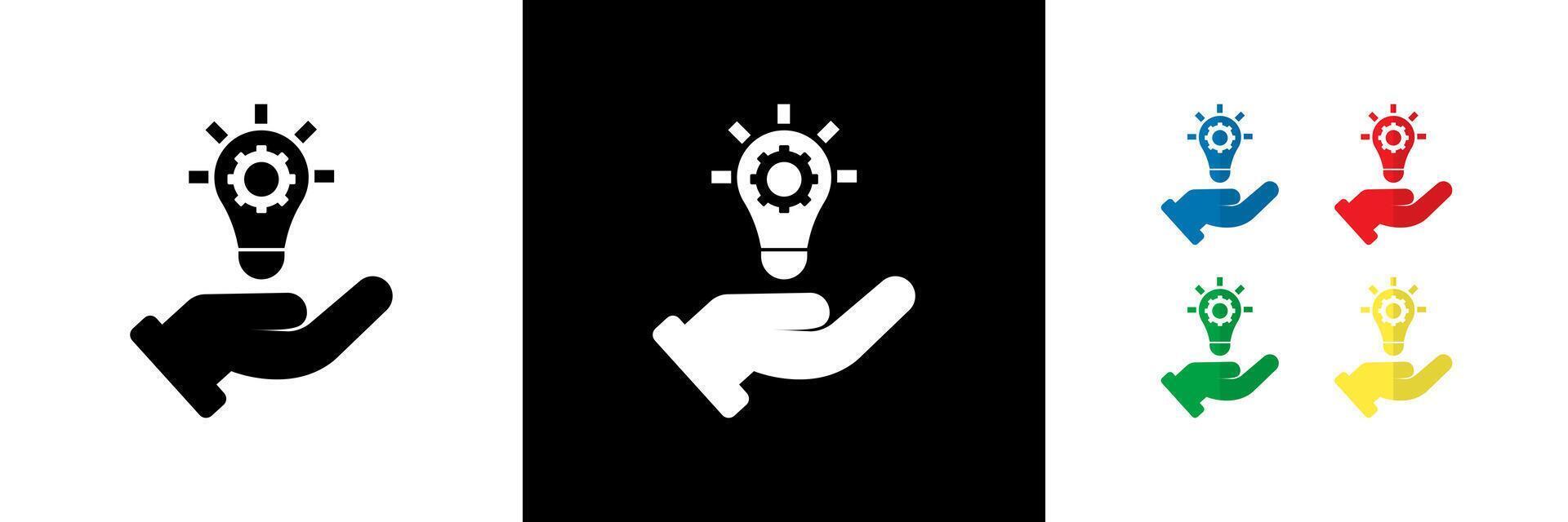 Tailored Solutions Icons. Black, White and Colorful vector