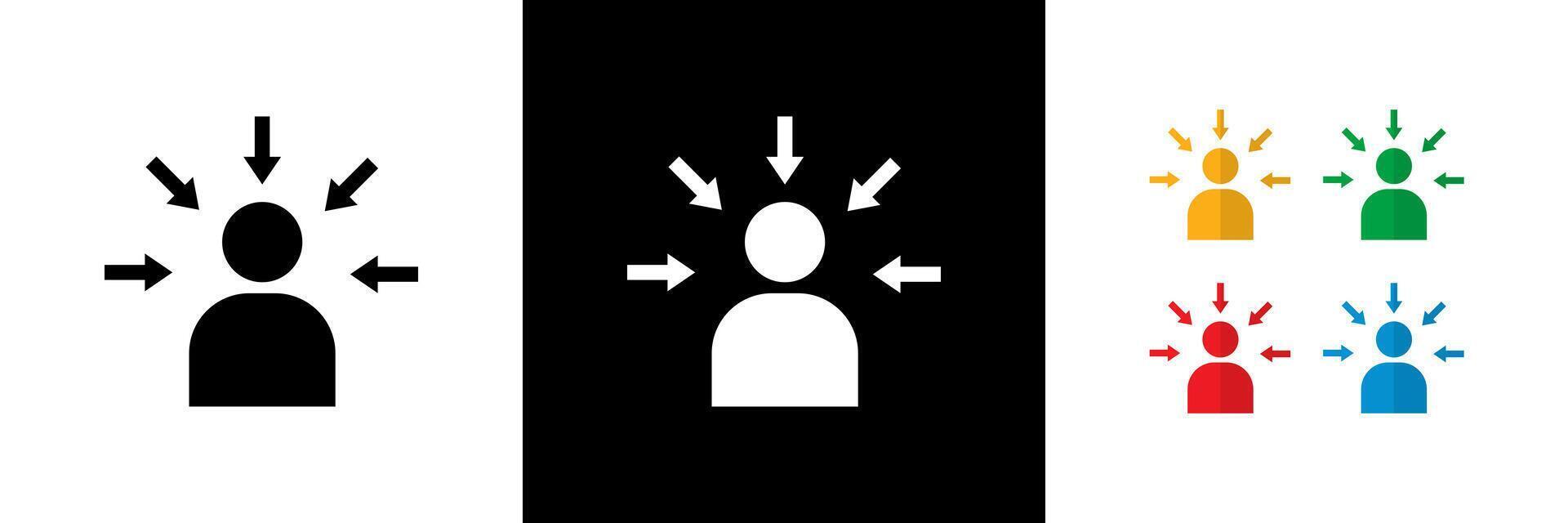 Client Centric Approach Icons. Black, White and Colorful vector