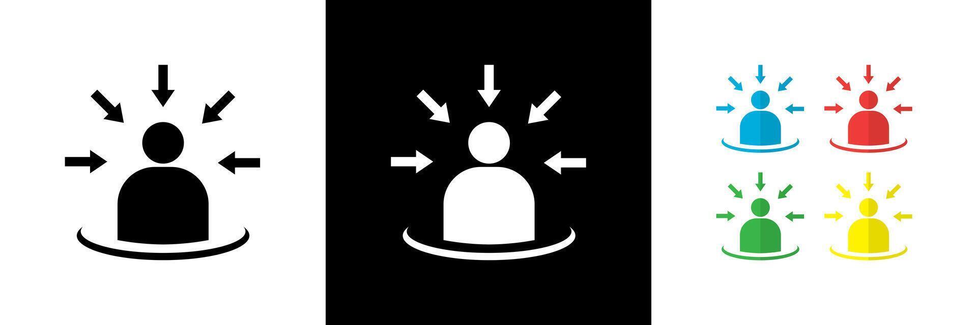Customer Centric Icons. Black, White and Colorful vector