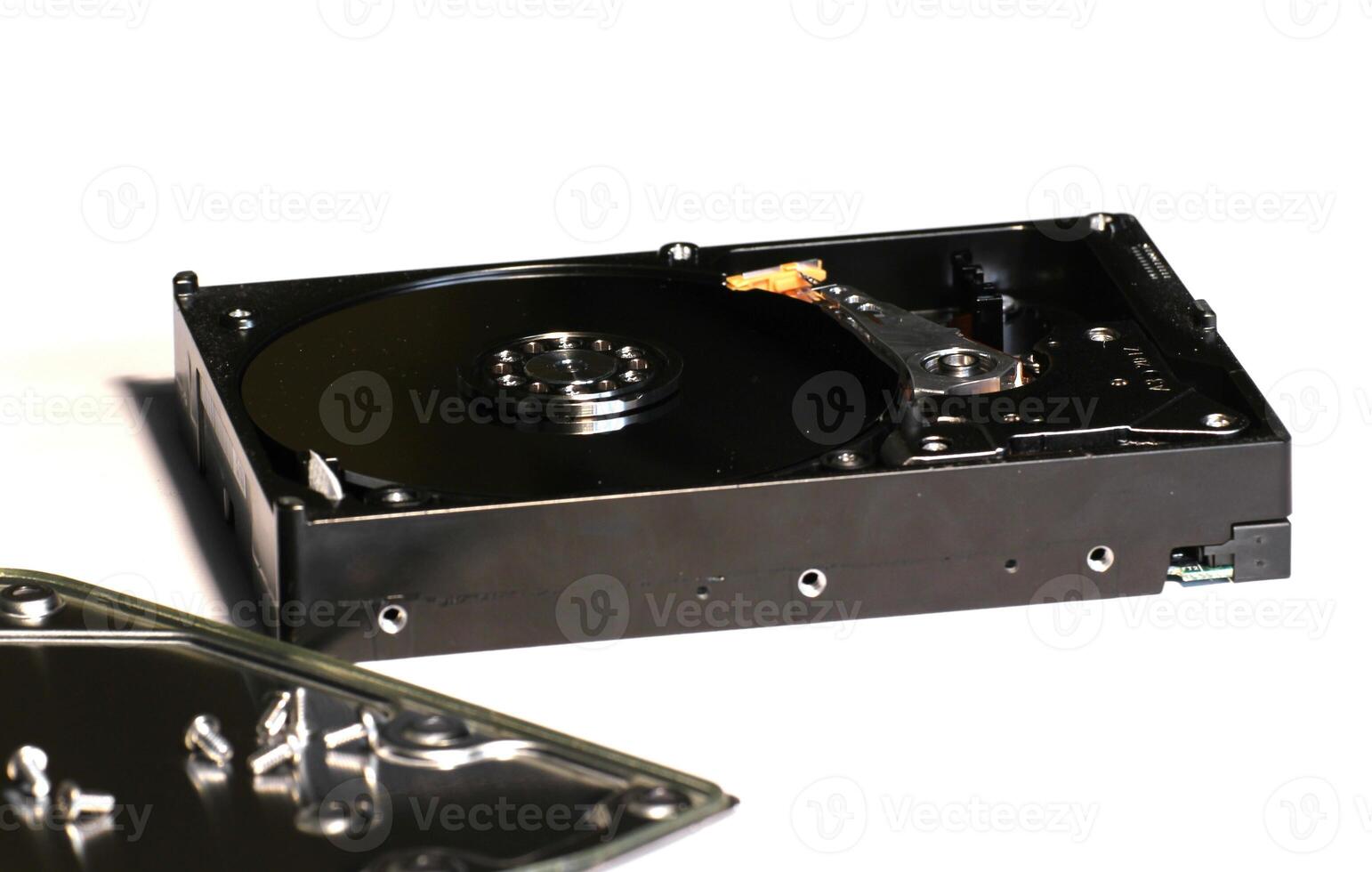 Hard disk on white background. photo