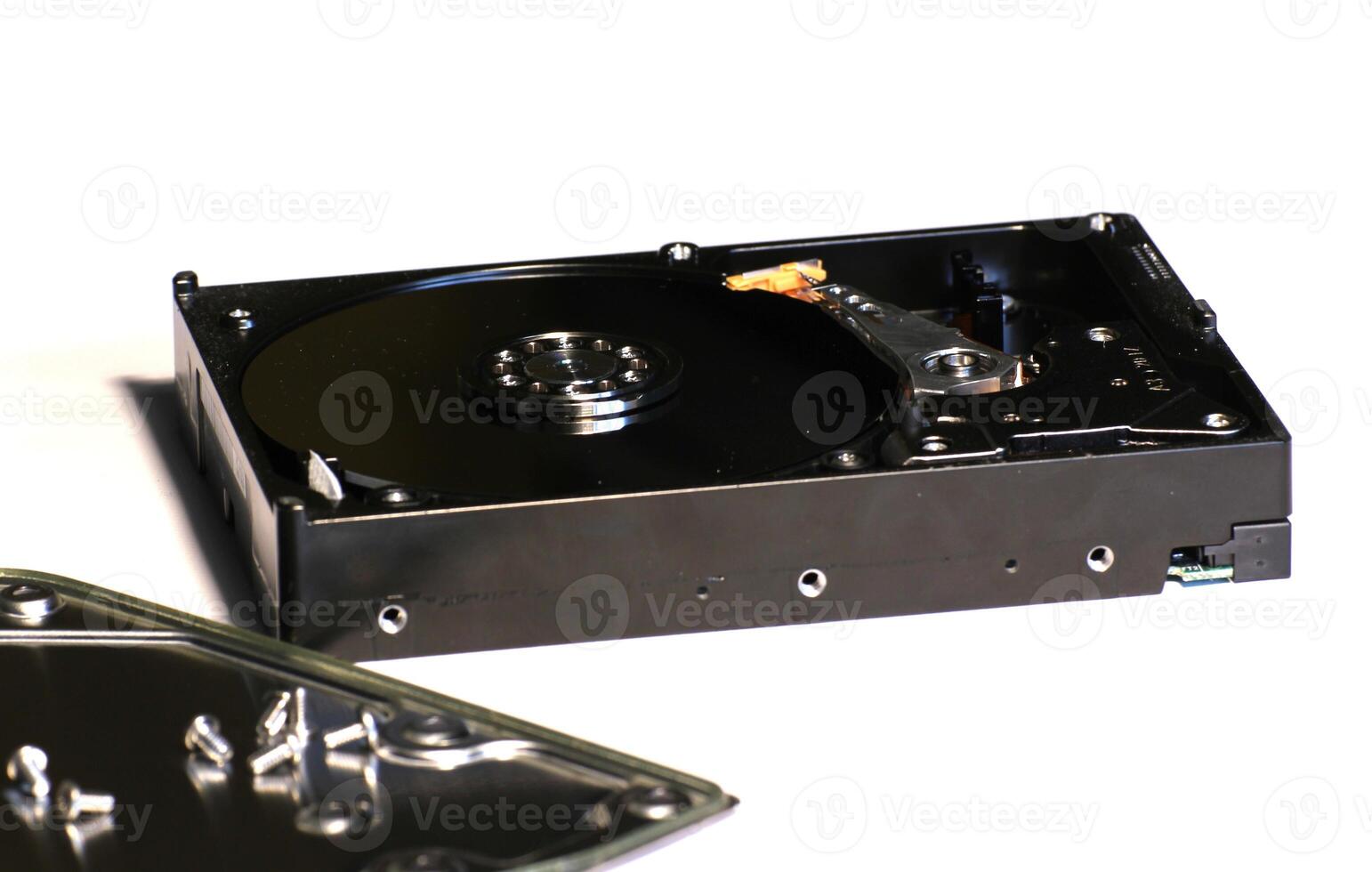 Hard disk with white background. photo
