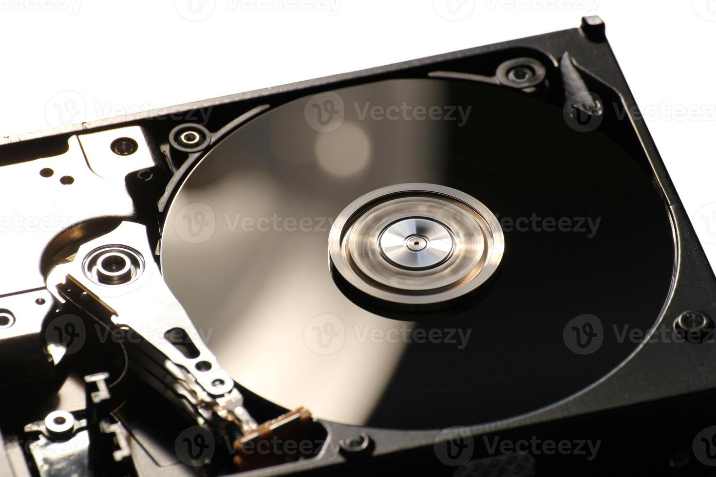 Hard disk on white background photo