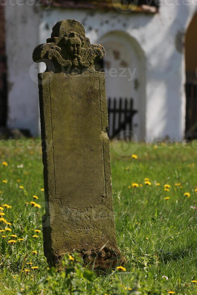 Tombstones from the 18th and 19th century in a churchyard near Greifswald, Mecklenburg-Vorpommern, Germany photo