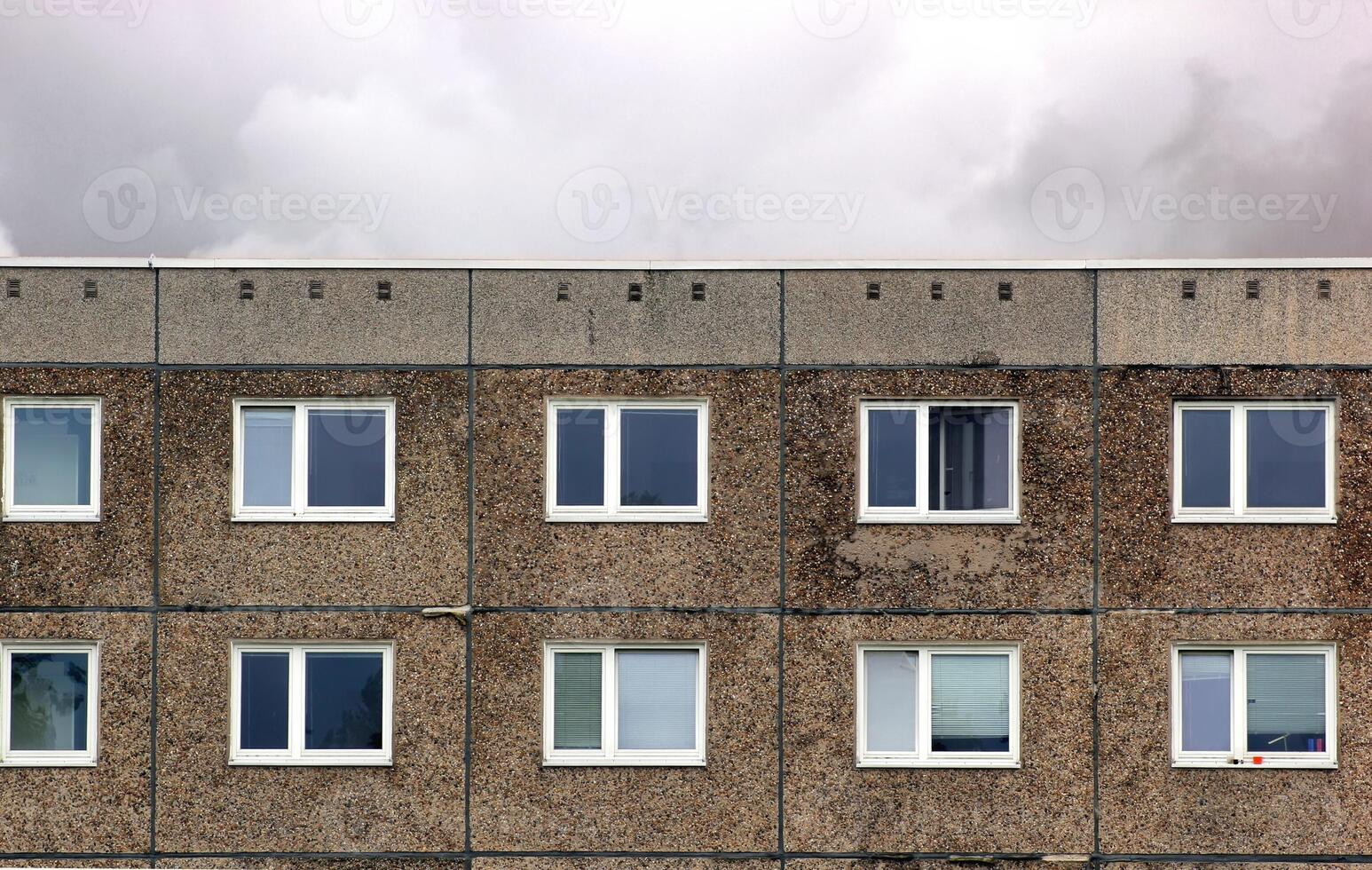 Part of a generic building reflecting the architectural style which was common in the German Democratic Republic. photo