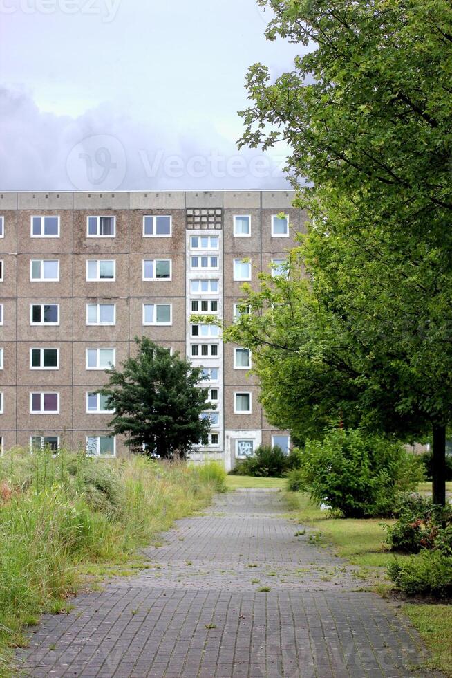 Part of generic building reflecting the architectural style which was common in the GDR. photo