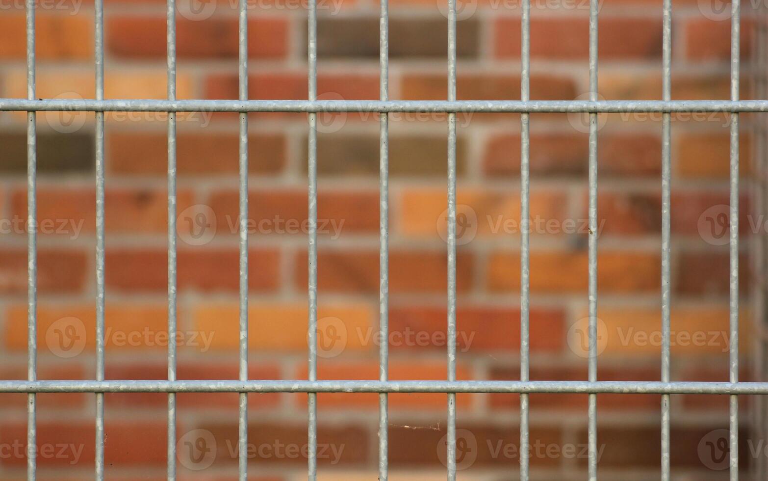 Looking through gaps of a metal fence. photo