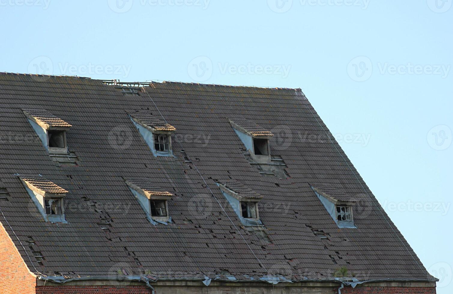 Roof on an old storage building. photo