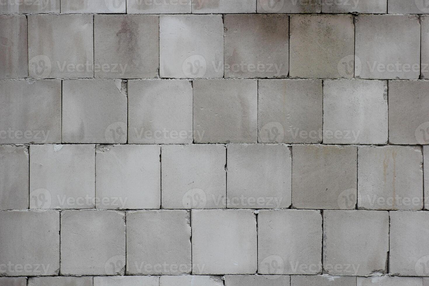 Wall made from concrete blocks usable as background or texture photo