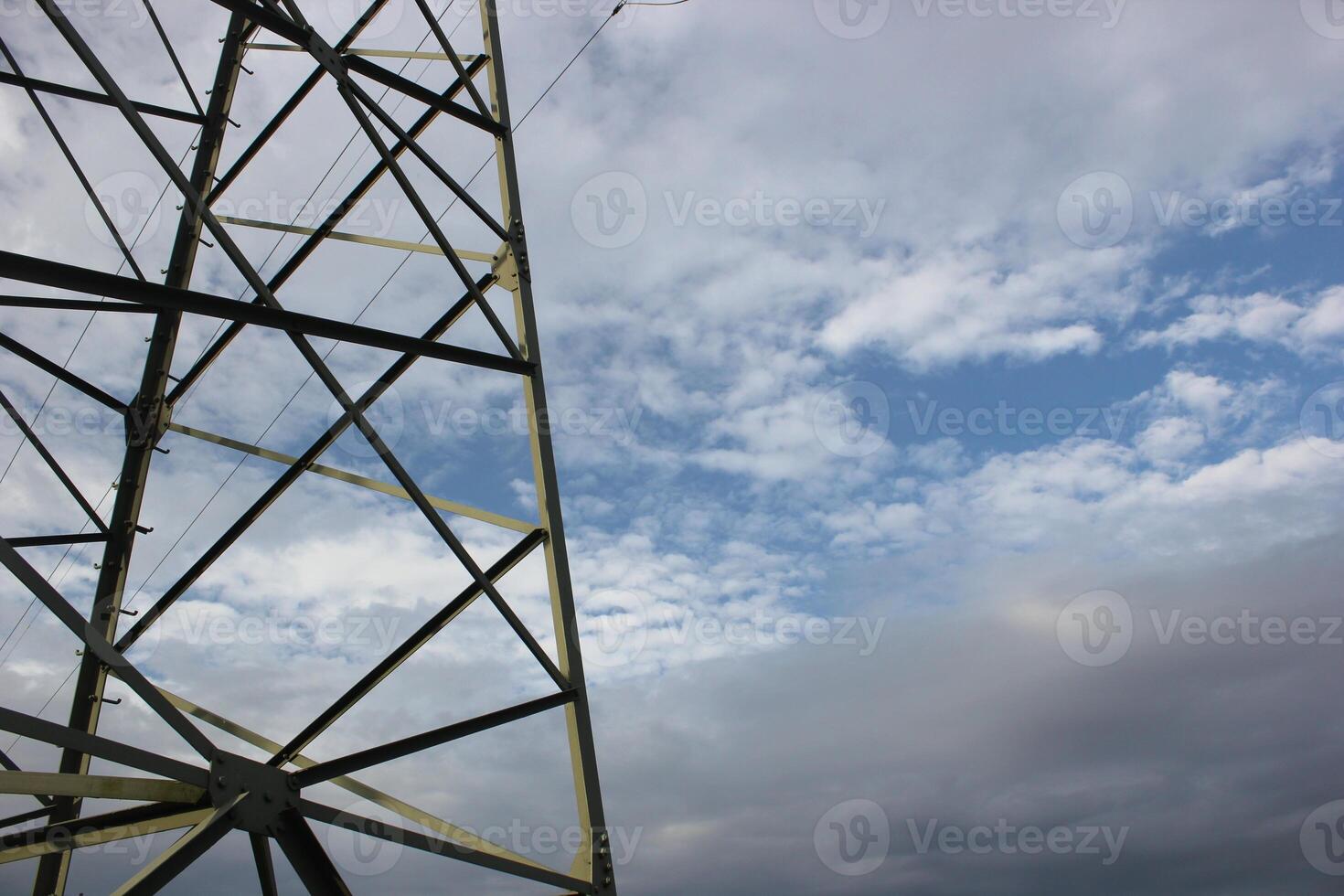 Metal frame of high voltage line. photo