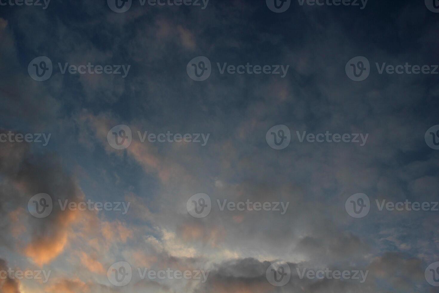 Different impressive and colorful cloudscapes in the morning. photo