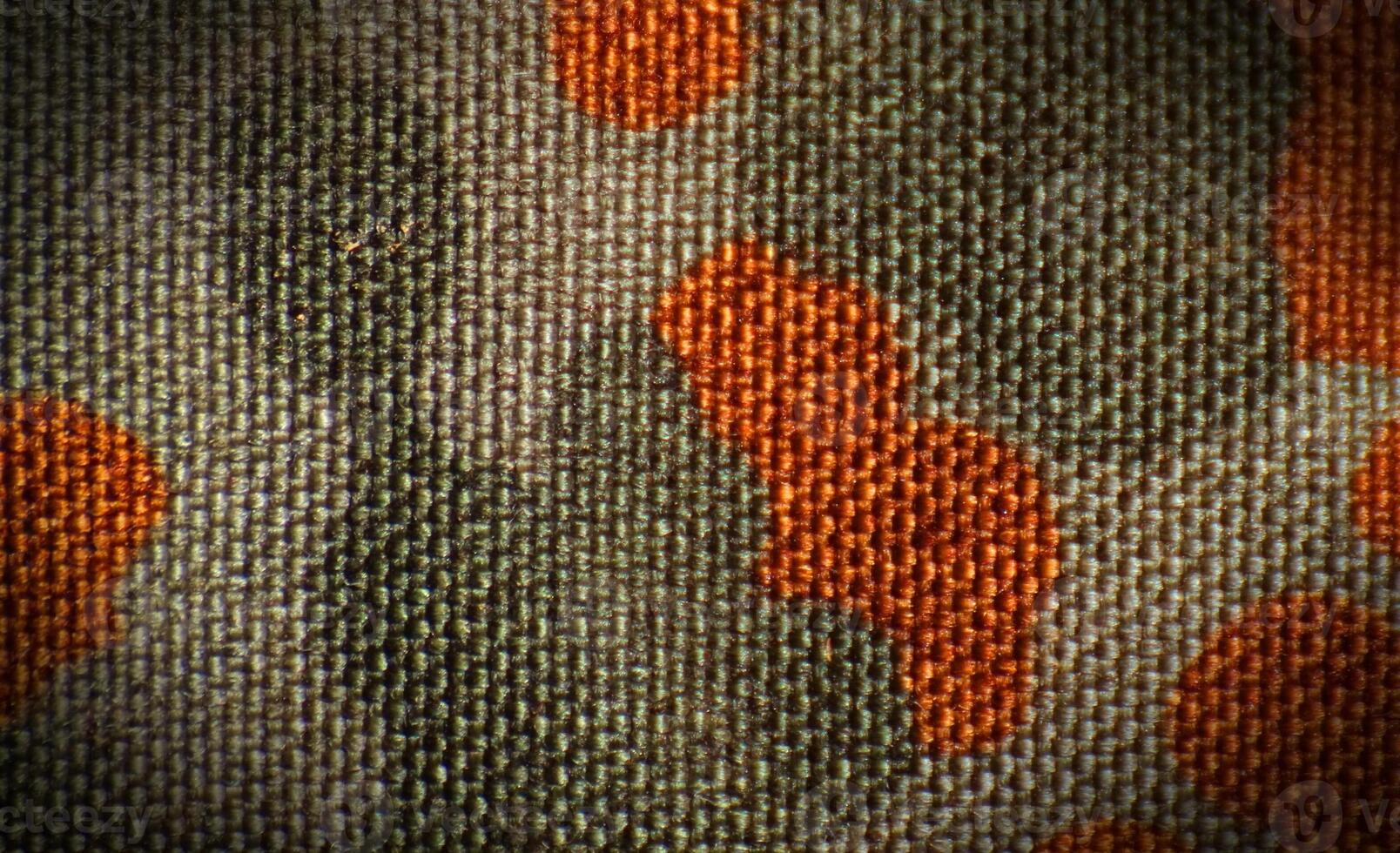 Surface of military camouflage fabric with vignetting and saturated colors. photo