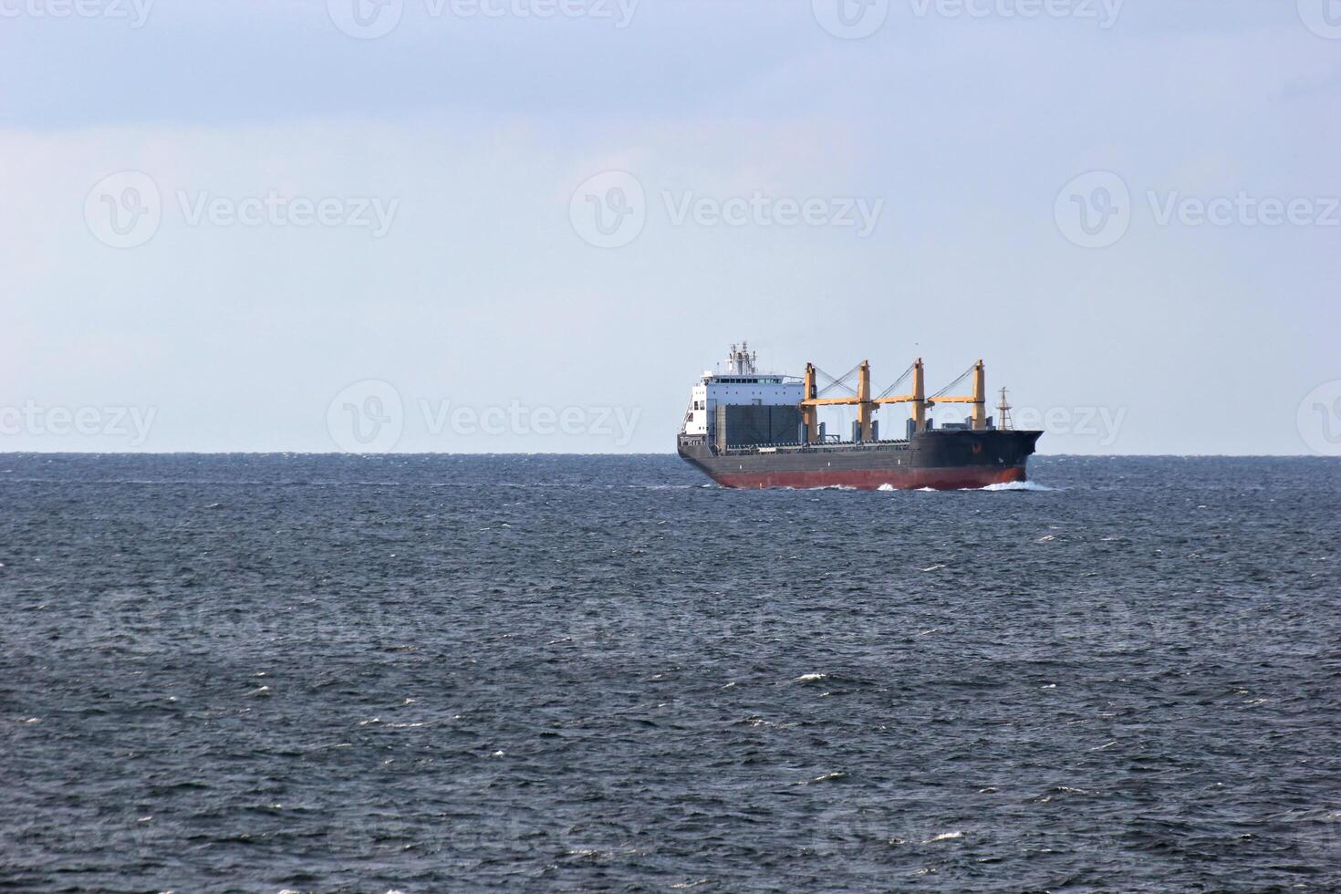 Freight ship in open waters photo