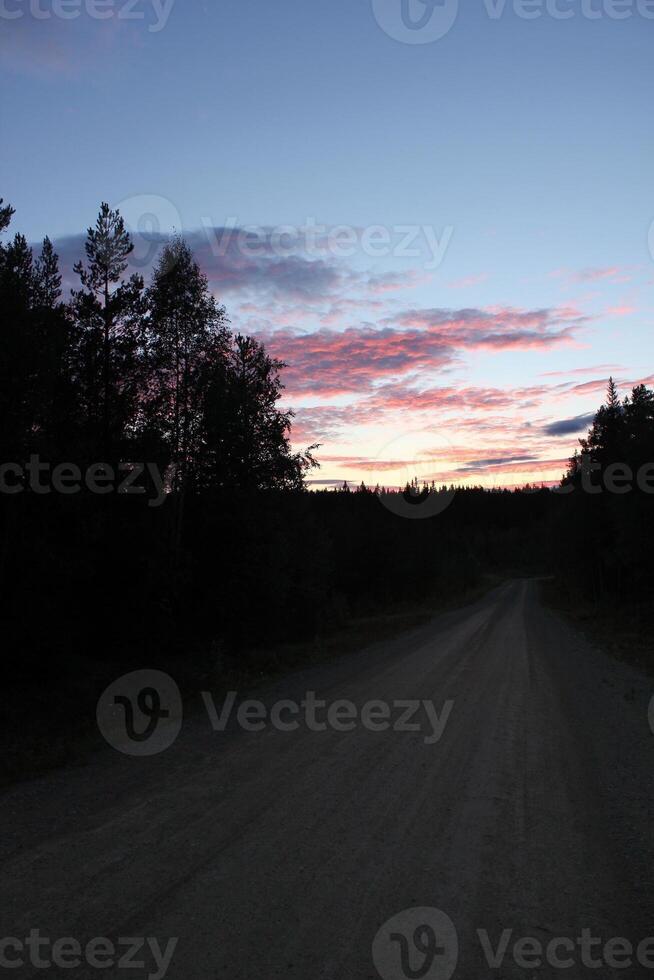 Colorful sunset in Dalarna, Sweden. photo