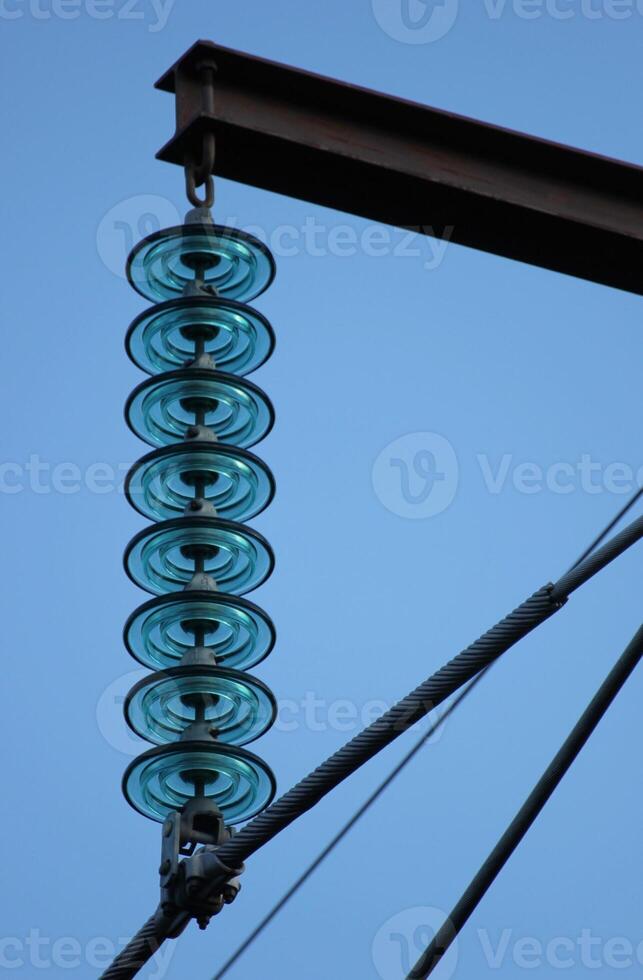 Isolator on a power line. photo