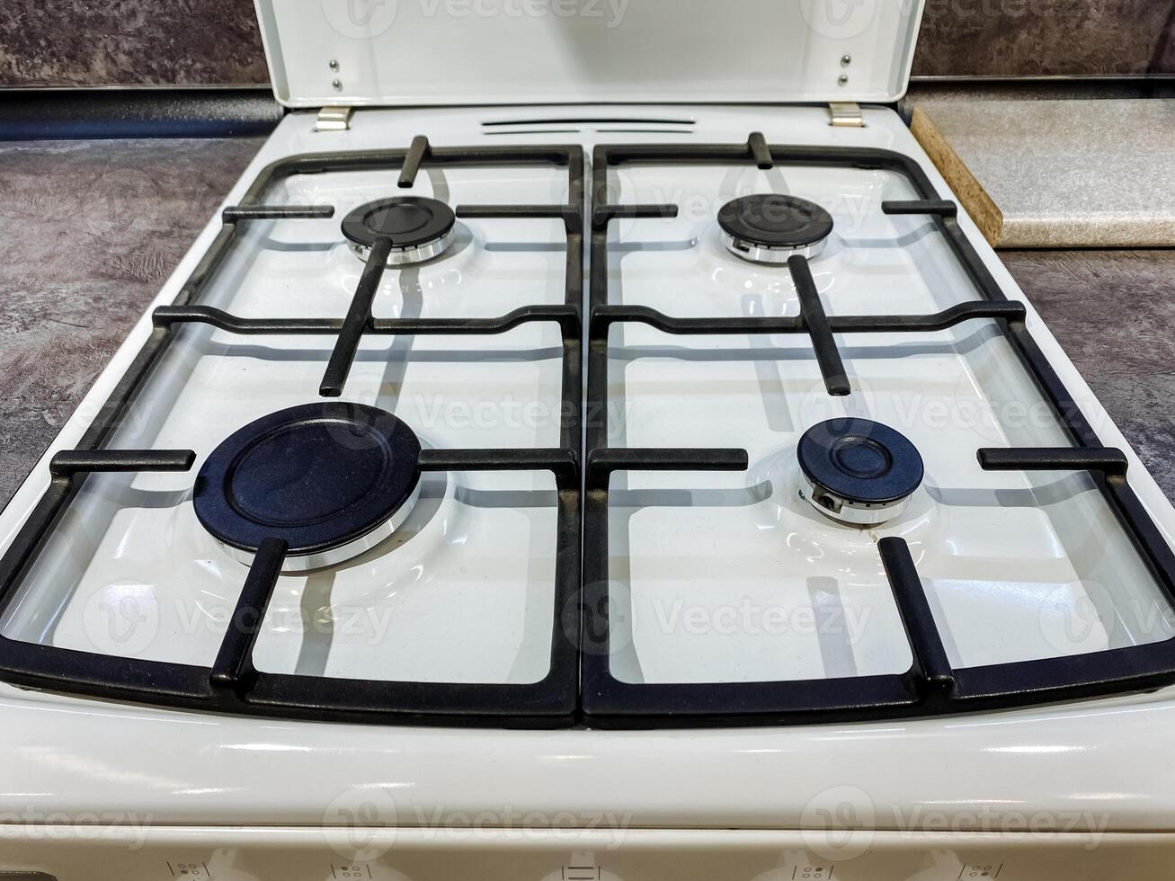 Discover the Modern Kitchen Gas Stove Top featuring a total of Five Burners designed for Efficient Cooking, perfect for any culinary needs photo