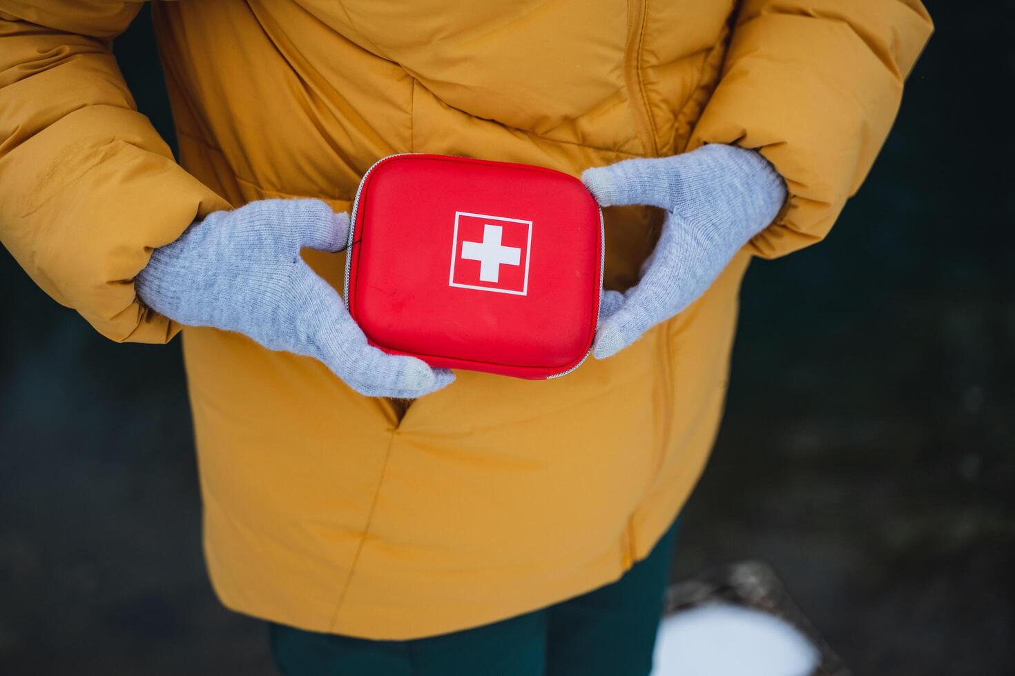 In winter, prioritize safety by having a wellstocked First Aid Kit for outdoor activities, especially in cold and snowy conditions, to be prepared for emergencies photo