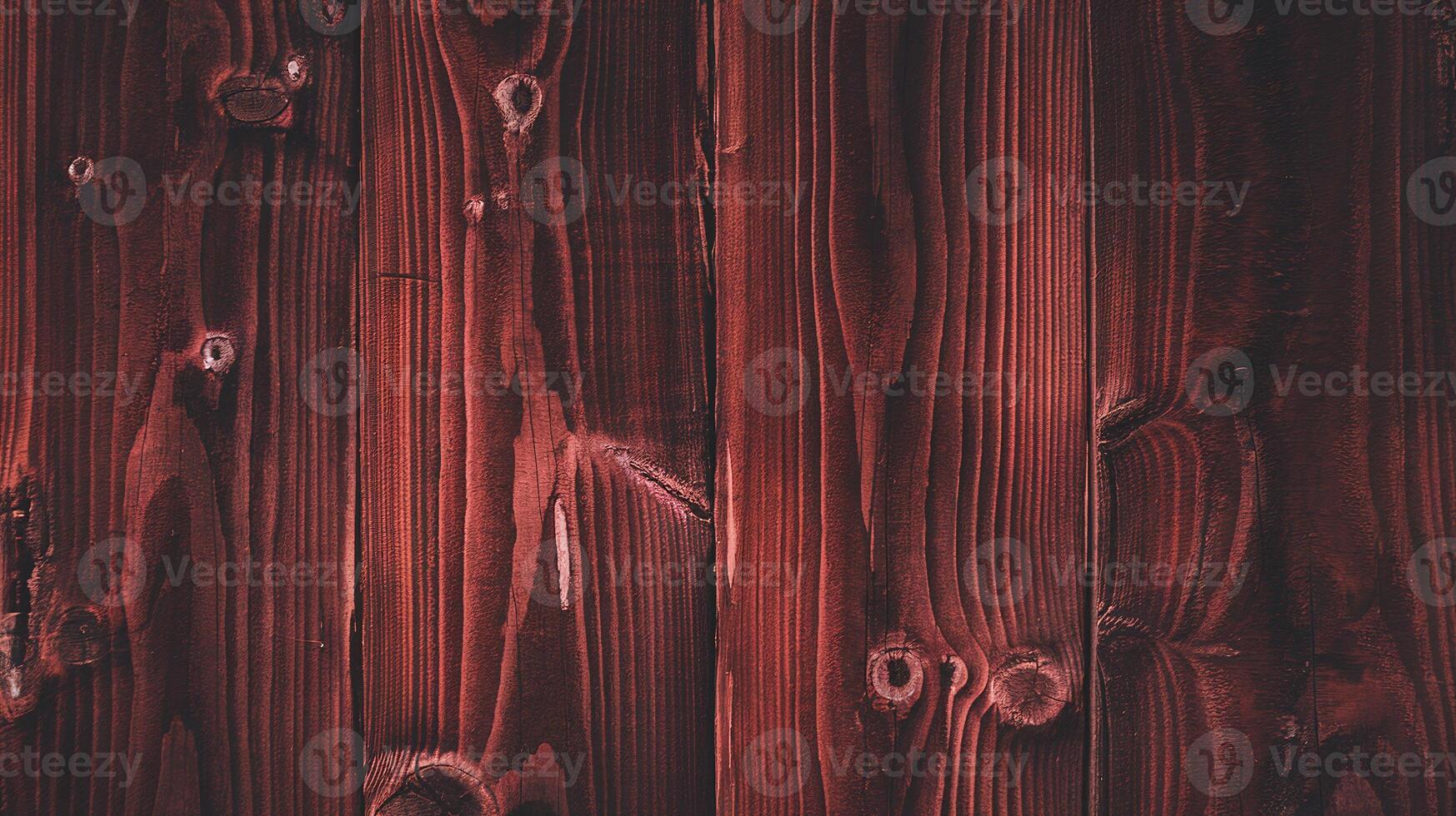 Dark Red Wooden Plank Texture with Knots and Grain Patterns for Rustic Natural Backgrounds photo