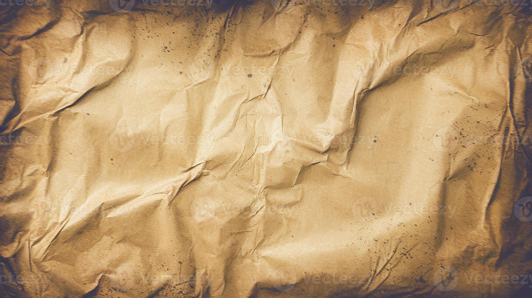 Vintage Wrinkled Brown Paper Texture with Folds and Stains for Artistic Backgrounds or Design Projects photo