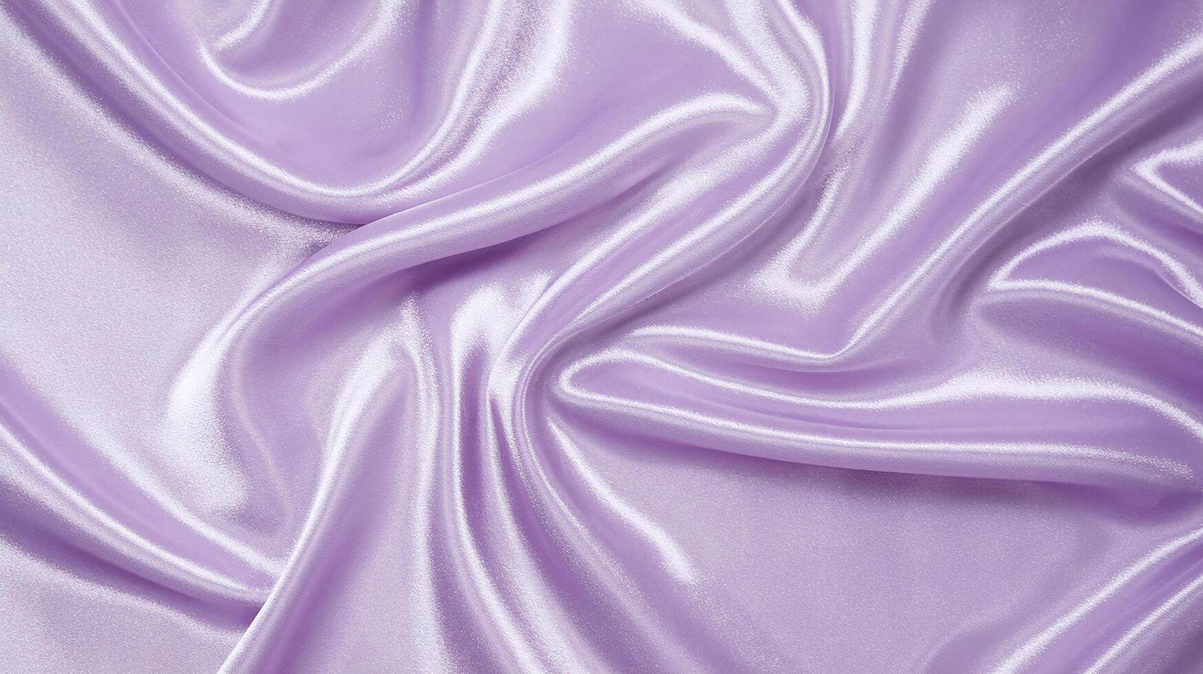 Soft Wrinkled Light Purple Satin Fabric Texture with Glossy Elegant Shine for Luxury Backgrounds photo