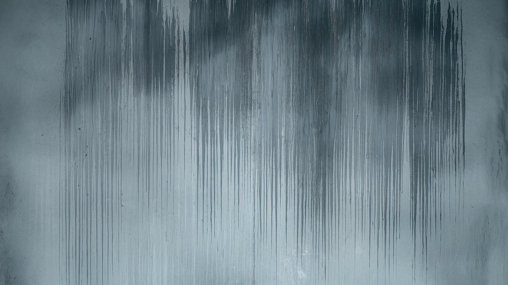 Abstract Vertical Dripping Paint Stains on Weathered Gray Wall with Textured Surface photo