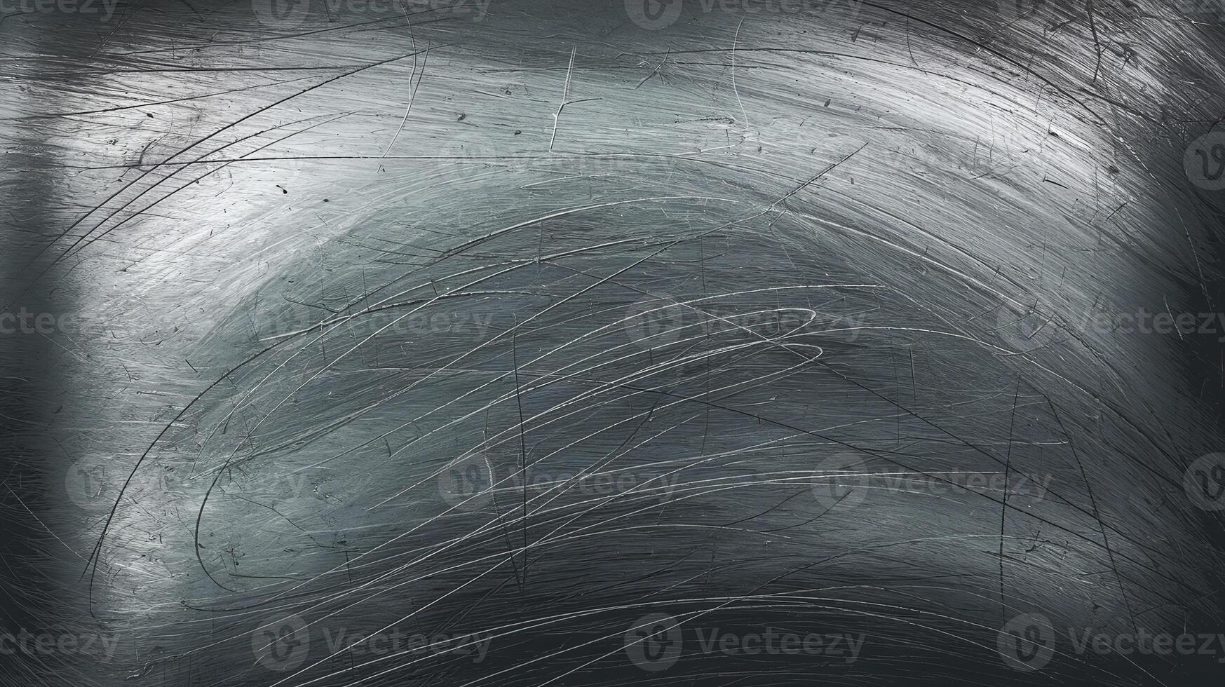 Closeup of Metallic Surface Scratches with Brushed Texture in Shades of Silver and Gray Background photo