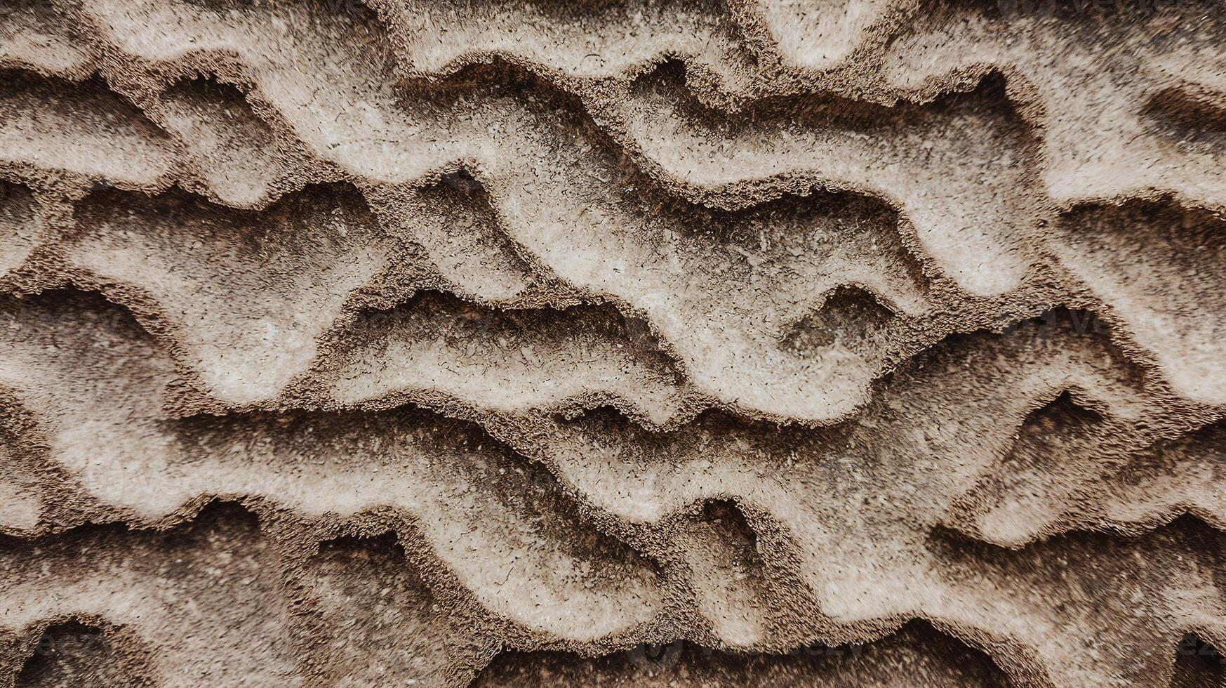 Closeup of Intricate Natural Sand Patterns with Layered Texture Representing Desert Landscapes photo