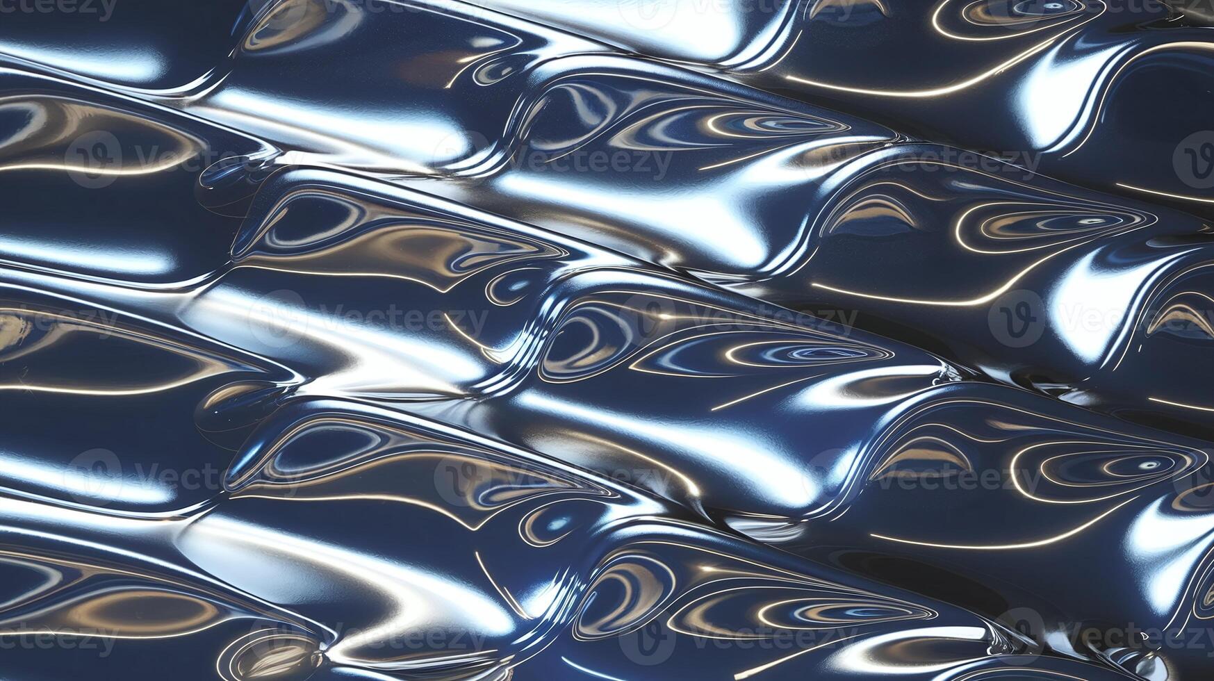 Abstract Metallic Geometric Pattern with Blue and Silver Reflective Surface Textures Design Background photo