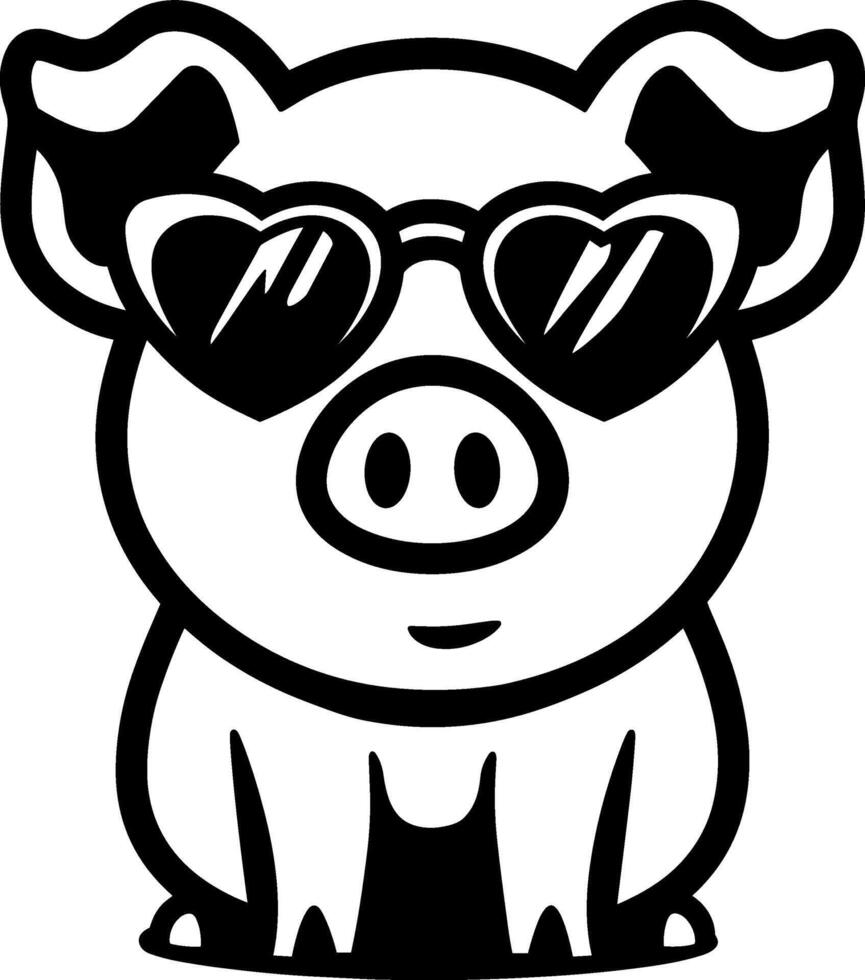Pig Wearing Heart Glasses Illustration vector