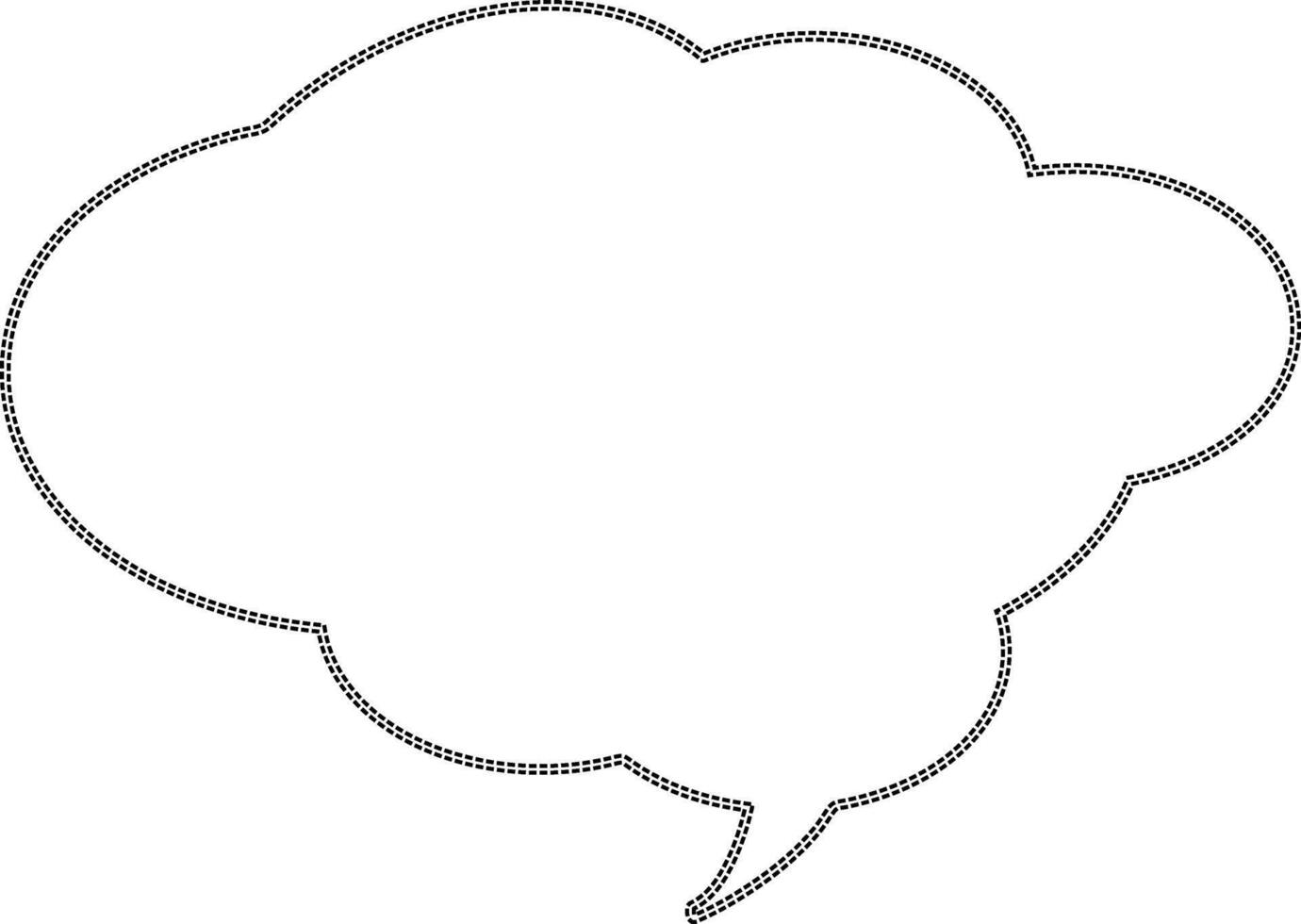 Speech bubble dotted outline chat vector