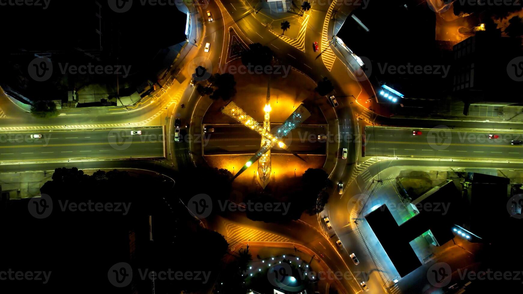 Famous Goiania Skyline in Goiania Goias Brazil . Street Roundabout. photo
