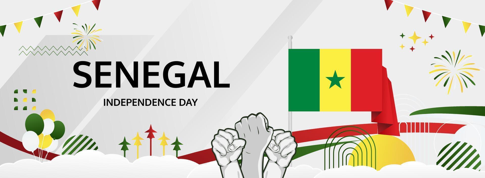 Commemorate Senegal Freedom. A sleek April 4th banner embodying national pride, ideal for exciting events, festivals, and showcasing local traditions and tourism vector