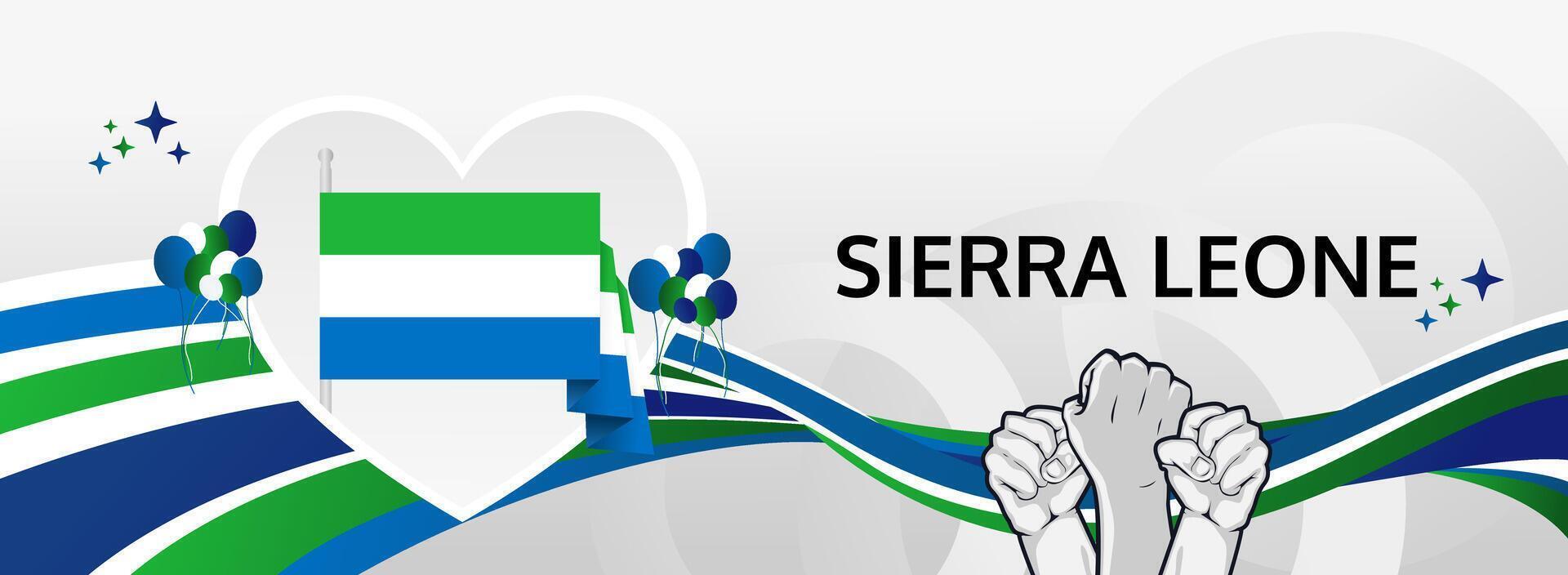 Abstract Holiday Concept Banner. Commemorate Sierra Leone Independence Day on April 27th with style. Great for carnivals and cultural showcases vector