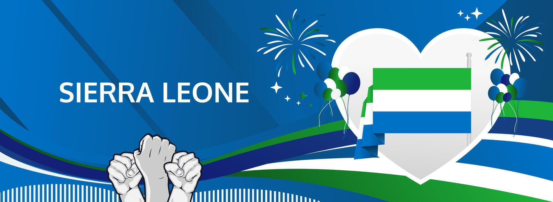 Joyful Sierra Leone Celebration Sign. Mark April 27th with joy. A fantastic choice for events celebrating national pride and unity vector