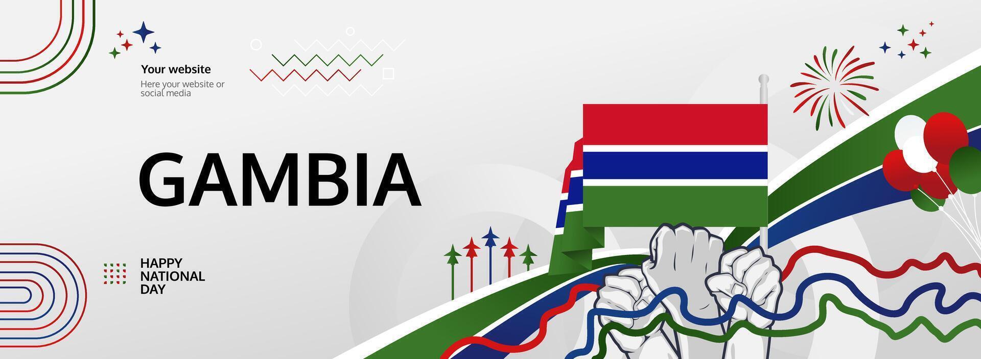 Gambia Independence Day Celebration. Bright graphics for February 18th, great for promoting cultural events, festivals, and tourism vector