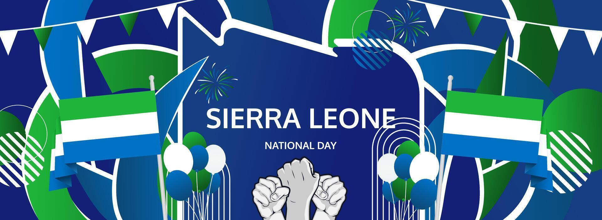 Colorful National Day Display. Shine on April 27th with a colorful banner celebrating Sierra Leone independence. Perfect for community festivities vector