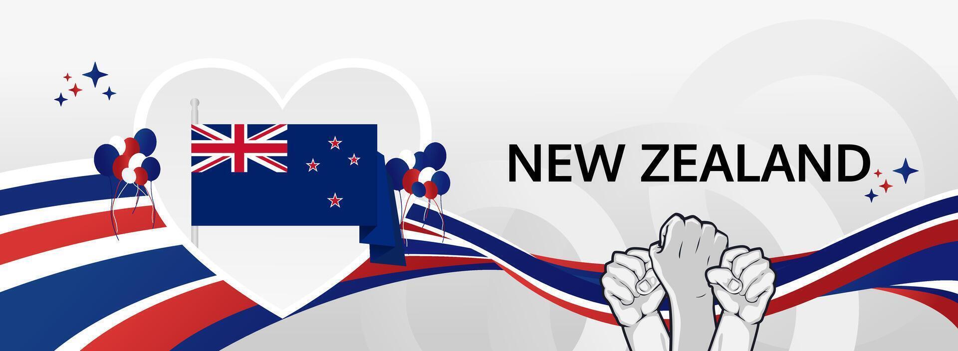 New Zealand National Day poster design for festivals and events. vector