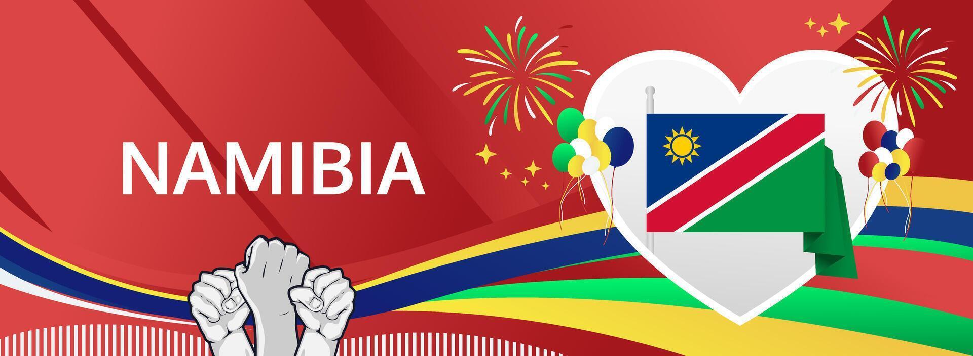 Commemorate Namibia Freedom. A sleek March 21st banner reflecting national pride, ideal for events, festivals, and promoting local traditions and tourism vector