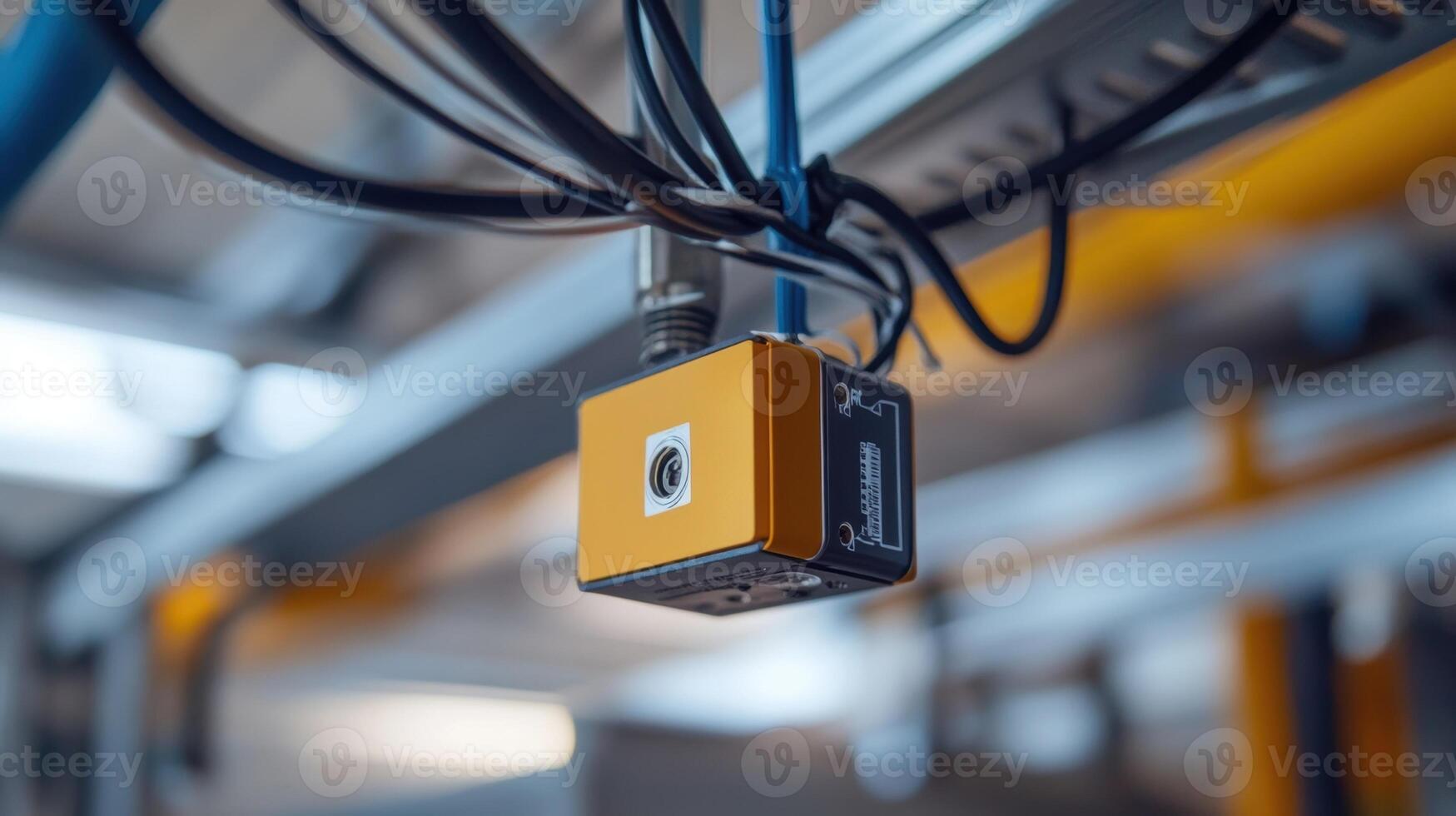Automated production line sensor monitoring manufacturing process photo
