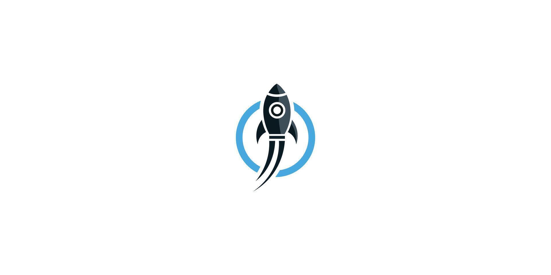 Minimal Sleek Rocket Launch Logo vector