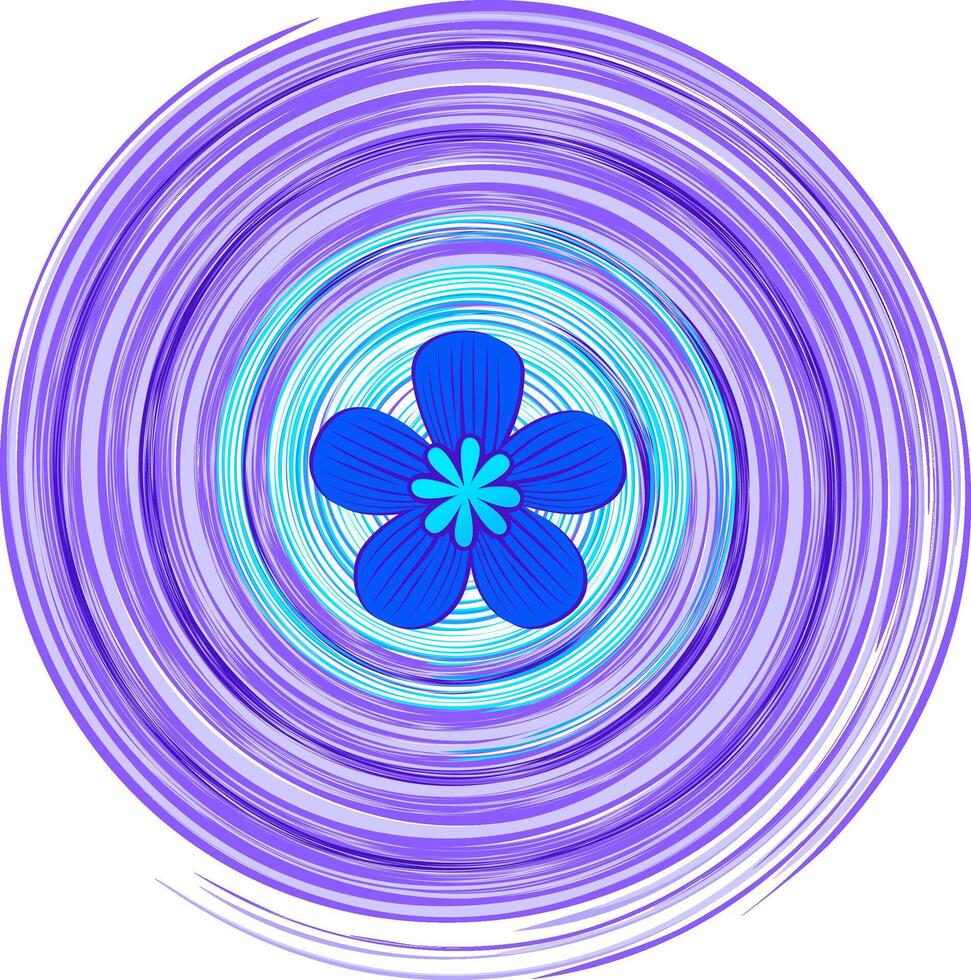 Abstract blue flower with petals on a white background. vector