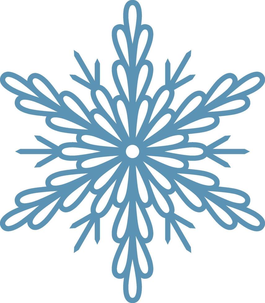 Stylized snowflake featuring rounded edges, creating a delicate and elegant winter symbol ideal for Christmas decorations and various holiday projects. Perfectly capturing the essence of the season vector