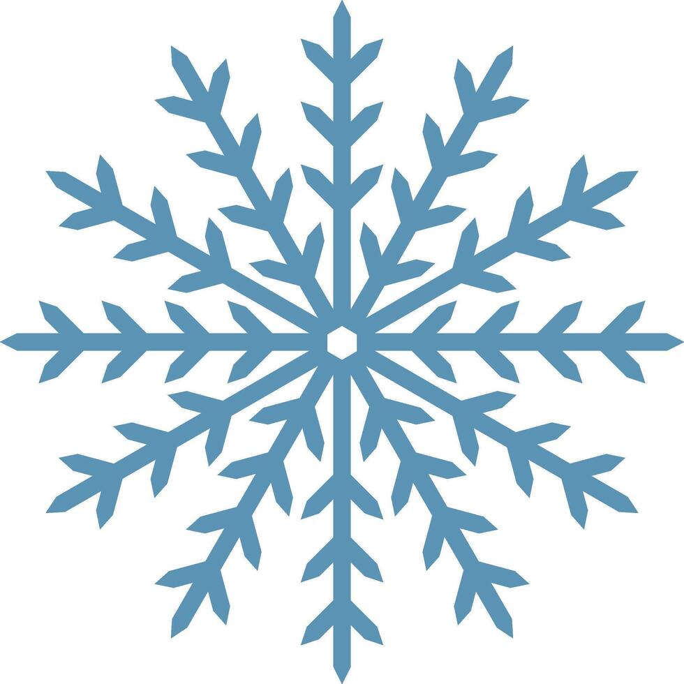Stylized blue snowflake with sharp edges creating a winter, christmas or frozen concept, ideal for holiday projects or cold weather designs vector