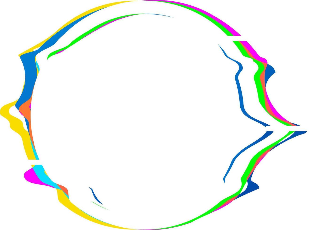 Bright multicolored circle frame vibrating with energy, perfect for modern and dynamic designs, adding a touch of vibrant color and movement vector