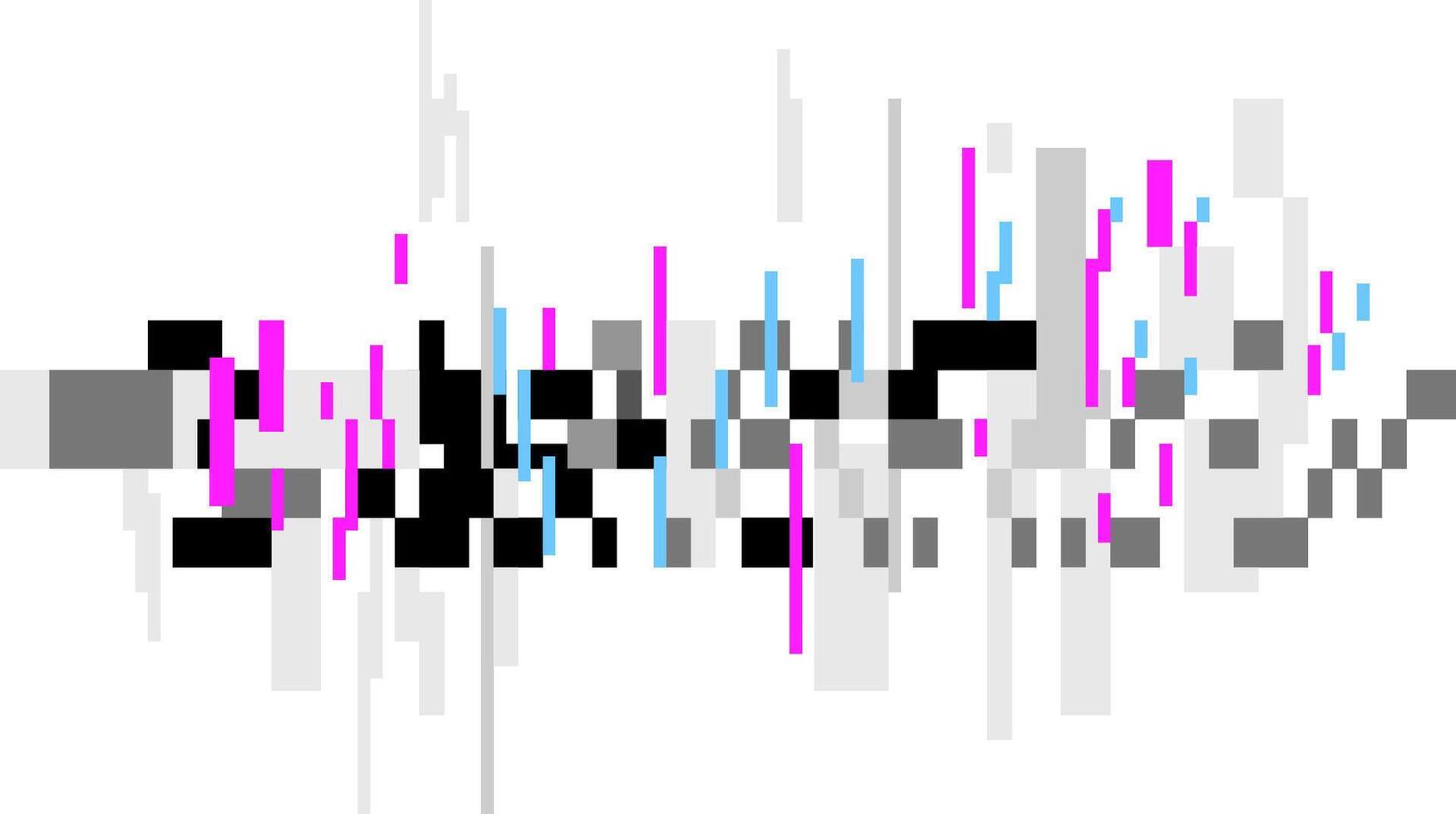 Pixelated financial chart illustrating market volatility with fluctuating prices in black, gray, pink, and light blue bars on a white background, capturing stock market trends vector