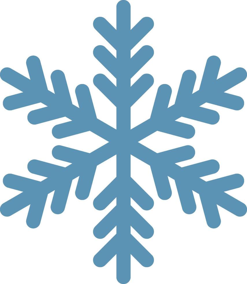 Simple illustration of a stylized six pointed light blue snowflake, representing winter, christmas, cold, ice and snow, ideal for festive projects vector